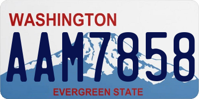 WA license plate AAM7858