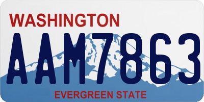 WA license plate AAM7863