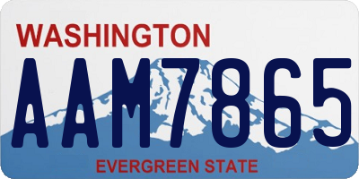 WA license plate AAM7865