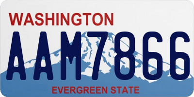 WA license plate AAM7866