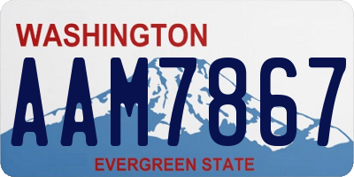 WA license plate AAM7867