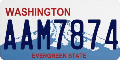 WA license plate AAM7874