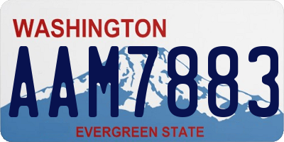 WA license plate AAM7883