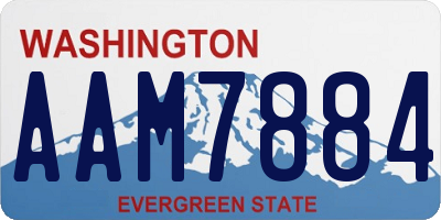 WA license plate AAM7884