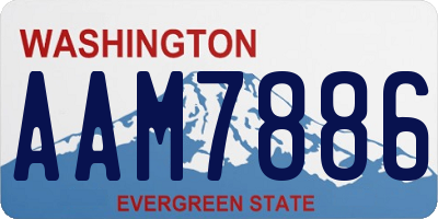 WA license plate AAM7886