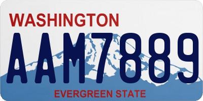 WA license plate AAM7889