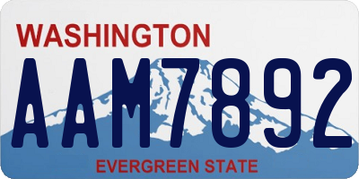 WA license plate AAM7892