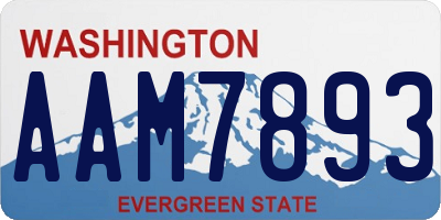 WA license plate AAM7893