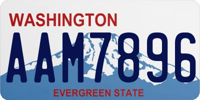 WA license plate AAM7896