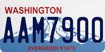 WA license plate AAM7900