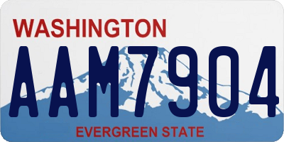 WA license plate AAM7904