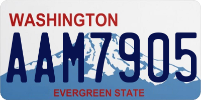 WA license plate AAM7905