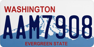 WA license plate AAM7908