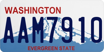 WA license plate AAM7910