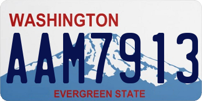 WA license plate AAM7913