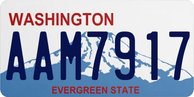 WA license plate AAM7917
