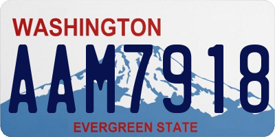 WA license plate AAM7918