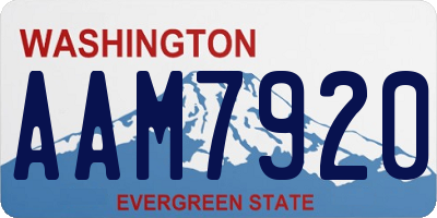 WA license plate AAM7920