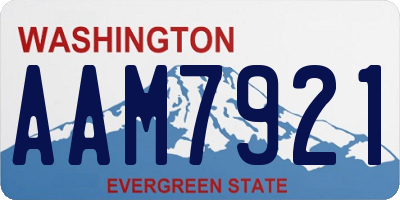 WA license plate AAM7921