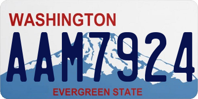 WA license plate AAM7924