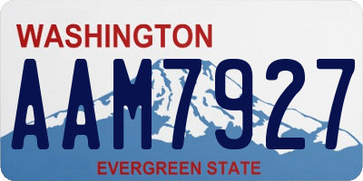 WA license plate AAM7927