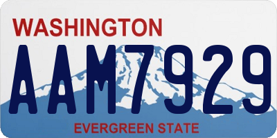 WA license plate AAM7929