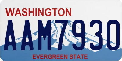 WA license plate AAM7930
