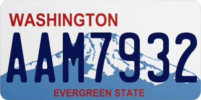 WA license plate AAM7932