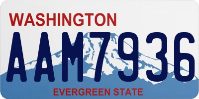 WA license plate AAM7936