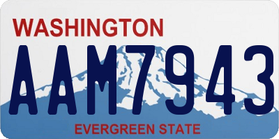 WA license plate AAM7943