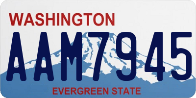 WA license plate AAM7945