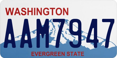 WA license plate AAM7947