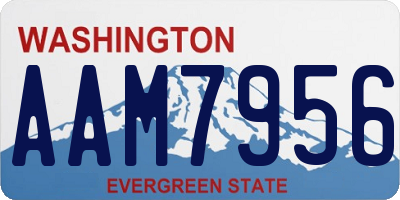 WA license plate AAM7956