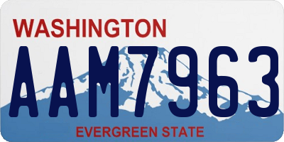 WA license plate AAM7963