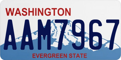 WA license plate AAM7967