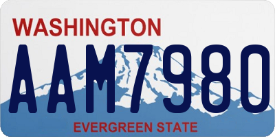 WA license plate AAM7980