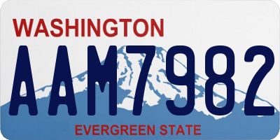 WA license plate AAM7982