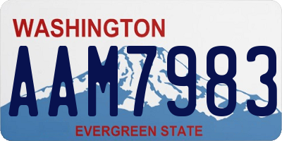 WA license plate AAM7983