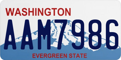WA license plate AAM7986