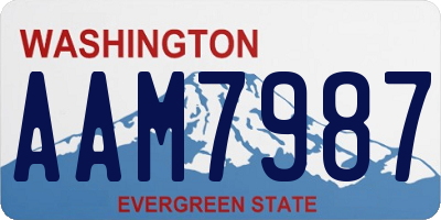 WA license plate AAM7987