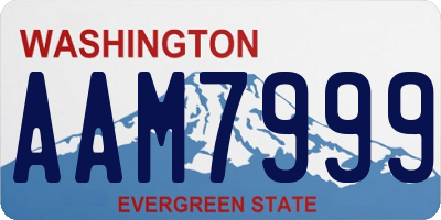 WA license plate AAM7999