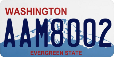 WA license plate AAM8002