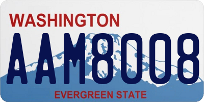 WA license plate AAM8008