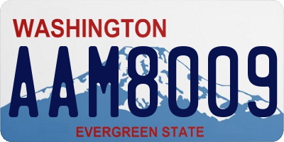 WA license plate AAM8009