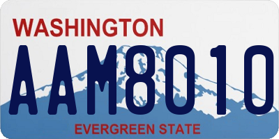 WA license plate AAM8010