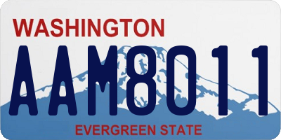WA license plate AAM8011