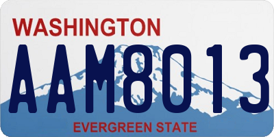 WA license plate AAM8013