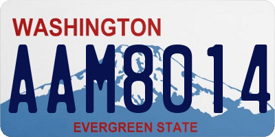 WA license plate AAM8014