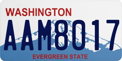 WA license plate AAM8017