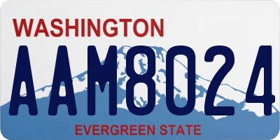 WA license plate AAM8024